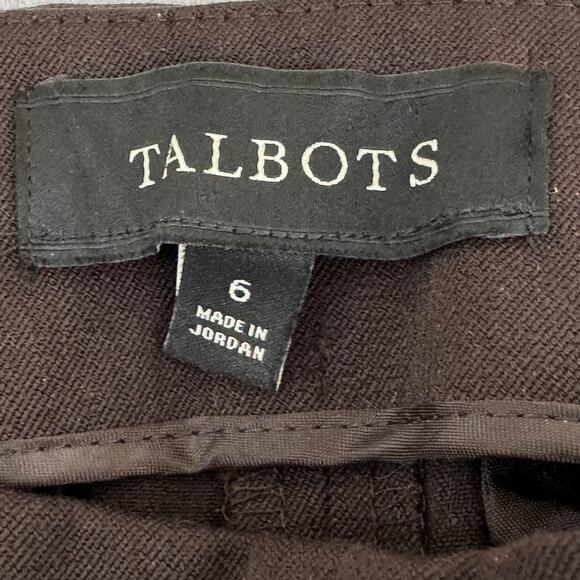 Talbots Pants Women's Size 6 Brown Dress Pants Career Side Zip Tailored Tapered - Picture 4 of 10